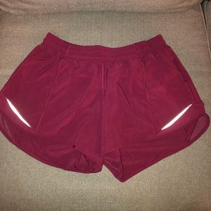 Maroon Hotty Hot lululemon shorts *tall*